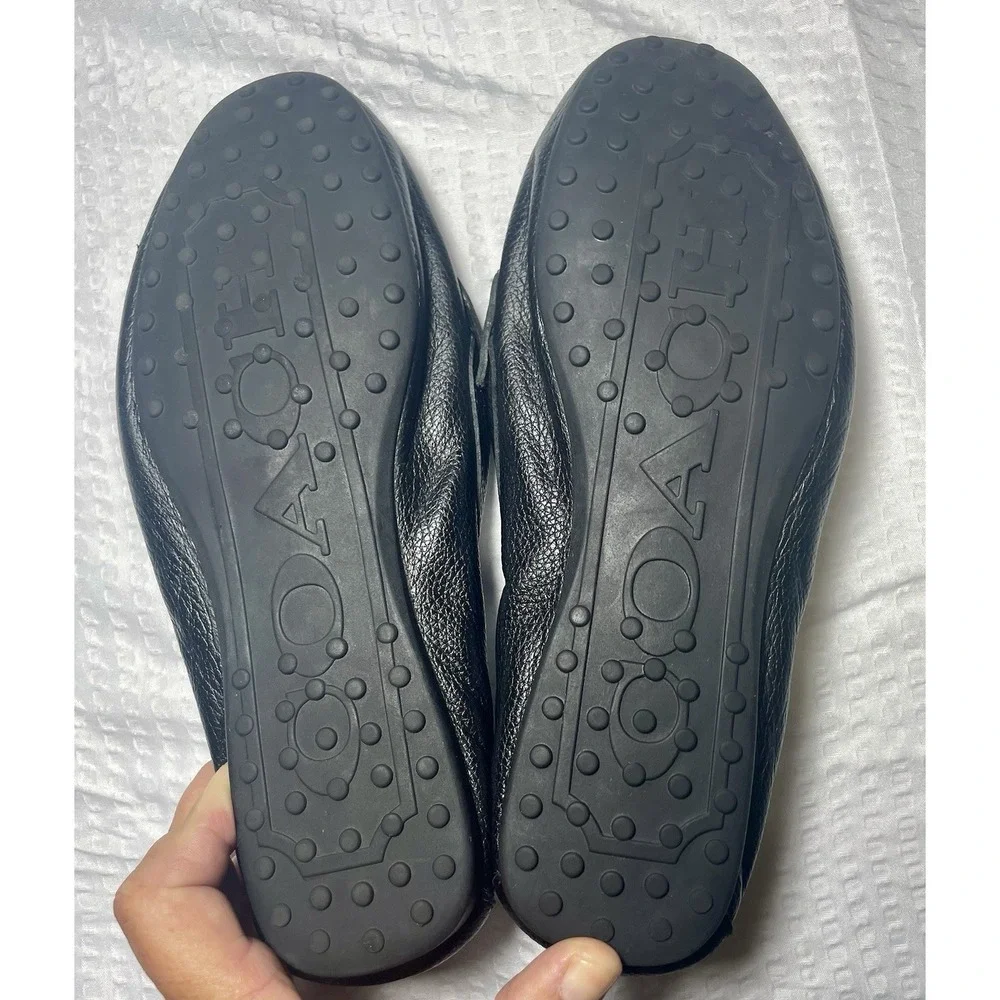 COACH Fredrica Black Leather Loafer Flats Women's sz 8B Shoes Very Little Wear - Picture 10 of 10